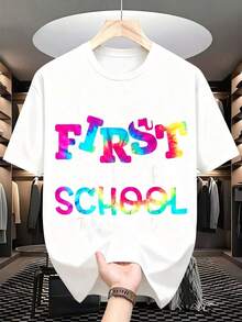 "Happy First Day Of School, Teacher's Helper" T-Shirt - This Is A Perfect T-Shirt To Give To Friends And Family At Any Party Or Festive Occasion, 220g - 白色 - 查看 2