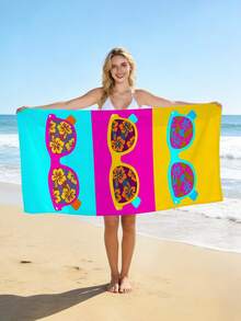 1 pezzo Telo da spiaggia vintage con stampa floreale tropicale, telo da spiaggia assorbente e ad asciugatura rapida di grandi dimensioni, 250 g/m² in microfibra, adatto per immersioni, surf, fitness, yoga, sedie da spiaggia, feste estive in spiaggia - Modello D - Visualizzare 6