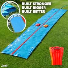 JAMBO Slip Splash y 40 pies con 2 Bodyboards Tobogán acuático para patio trasero y exteriores, juguetes de agua para niños con aspersores Almohadilla de salpicaduras al aire última - Doble carril 40 pies - Ver 6