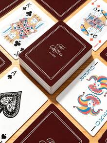 1 pieza Baraja de cartas personalizadas con nombre de familia y fecha, baraja de cartas vintage personalizada de múltiples colores, regalo de boda/inauguración de casa/familia/aniversario, diseño de reverso recuerdo con caja de metal, cartas de póker para juegos de mesa - Multicolor - Ver 7