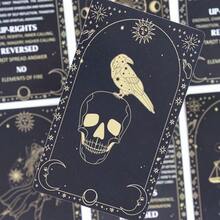 78张天宫塔罗牌套装，双面黑金塔罗牌，适合初学者占星和塔罗牌爱好者，日月图案占卜工具，非常适合学习塔罗牌、家庭祭坛和塔罗牌收藏爱好者。 - 彩色 - 查看 3