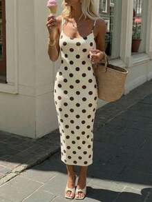 Vestido camisero de longitud completa ajustado con estampado de cerezas, adecuado para el verano - Multicolor 8 - Ver 9