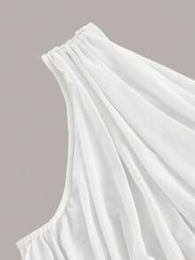 Top crop de un hombro fruncido - Blanco - Ver 4