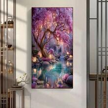 1件装DIY钻石画套装 - 精美风景图案DIY钻石画套装，圆形钻石，马赛克艺术工艺品，适合初学者，家居墙面装饰，独特礼物，不含画框 - 無框 - 查看 12