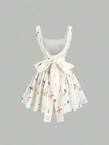 Vestido mini para mujer de alta gama, de estilo retroamericano, con estampado floral, espalda descubierta, corte slim, plisado, cuello asimétrico sin mangas y lunares - Blanco y Negro - Ver 8