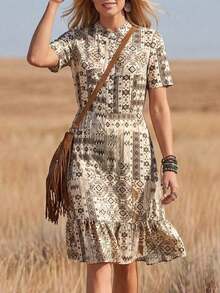 Women Midi Dresses - Multicolor 2 - View 3