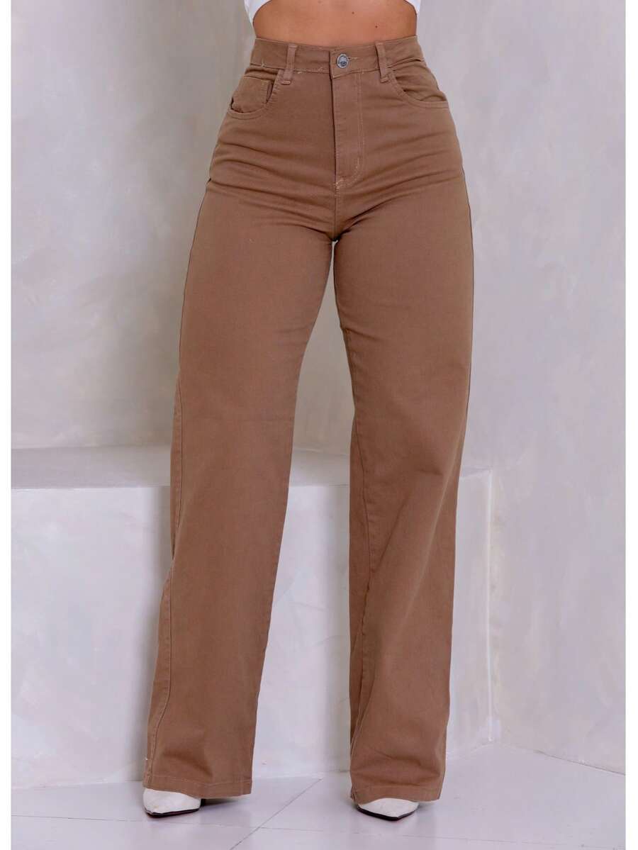 Wide Leg - Chocolate Brown - View 1