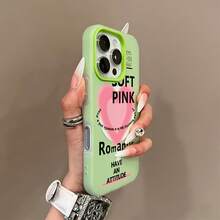 Funda para teléfono - Diseño de corazón rosa con letras, novedad de verano, funda magnética de carga inalámbrica con tacto de gel premium, carcasa resistente a arañazos, unisex, regalo perfecto para familiares y amigos.Adecuado para varios modelos de : 17, 16, 15, 14, 13, 12, 11, Plus, Air, Pro Max. - Blanco - Ver 1