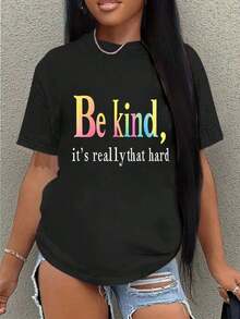 Women's Sets: Elegant Printed T-Shirt - Versatile, Easy To Maintain And Comfortable, Casual Women's T-Shirt For All Seasons. - 黑色 - 查看 5