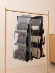 8/6-Slot Space-Saving Hanging Storage Bag, Multi-Pocket Wall-Mounted Handbag & Wallet Organizer, Closet & Wardrobe Hook Storage, Suitable For Handbags, Wallets & Accessories, Ideal For Closet, Storage Rack & Bedroom Organization - Multicolor - View 8