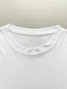 Camiseta holgada de verano para mujer con cuello redondo - Lindo estampado de letras de tomate, top transpirable de manga corta con cuello redondo, ropa cómoda para uso diario, camisa estilo commuter - Blanco - Ver 3
