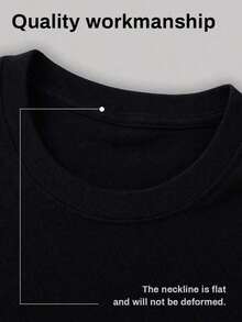 Camiseta De Manga Corta Casual Con Cuello Redondo Y Estampado You Matter En La Parte Delantera Y Trasera Para Mujeres.Camisetas GráFicas .Jpg, Tops Cortos Para Mujeres, Atuendos De Verano Para Mujeres, Tops De Verano, Camiseta RDKR - Negro - Ver 4