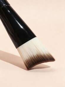 1pc Crescent Shaped Powder Brush, Fits Seamlessly Without Absorbing Powder, Suitable For Foundation, BB Cream, Makeup Beginners, Portable Makeup Tool - Multicolor - View 5