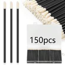 150/200件裝唇刷套裝附盒，220件裝彩妝工具套裝附收納盒，包含眉刷、睫毛刷、唇刷、眼線刷、眼影棒及其他彩妝配件 - 黑色 - 查看 4