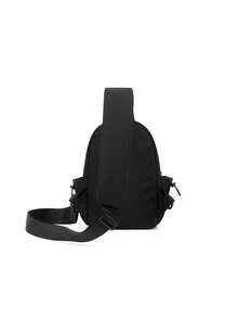 Fashionable Minimalist Nylon Solid Color Multi-Function Men's Casual Chest Bag - Black - View 6