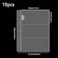 10 chiếc bao đựng ảnh trong suốt khổ A5, hai mặt, 1/4 ngăn, nạp ảnh từ trên xuống, dùng để thay thế các trang bao đựng ảnh. - Kiểu 1 - Xem 7