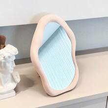 Cloud-Shaped Makeup Mirror | Desktop Storage Mirror | Adjustable Angle | Pink/White/Yellow - Multicolor - View 7