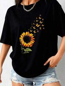 Sudadera Casual de Cuello Redondo para Mujer con Diseño Vibrante S-1 de Algodón Puro - Negro 1 - Ver 11