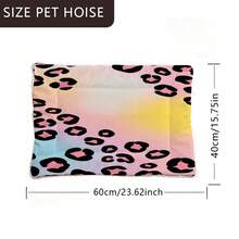 1 pieza Cama suave para mascotas, Patrón reversible de degradado de leopardo, Esterilla lavable para jaula de perro apta para perros pequeños/medianos/grandes, Cojín de cama para gatos, Utilizable en todas las estaciones - Multicolor - Ver 8
