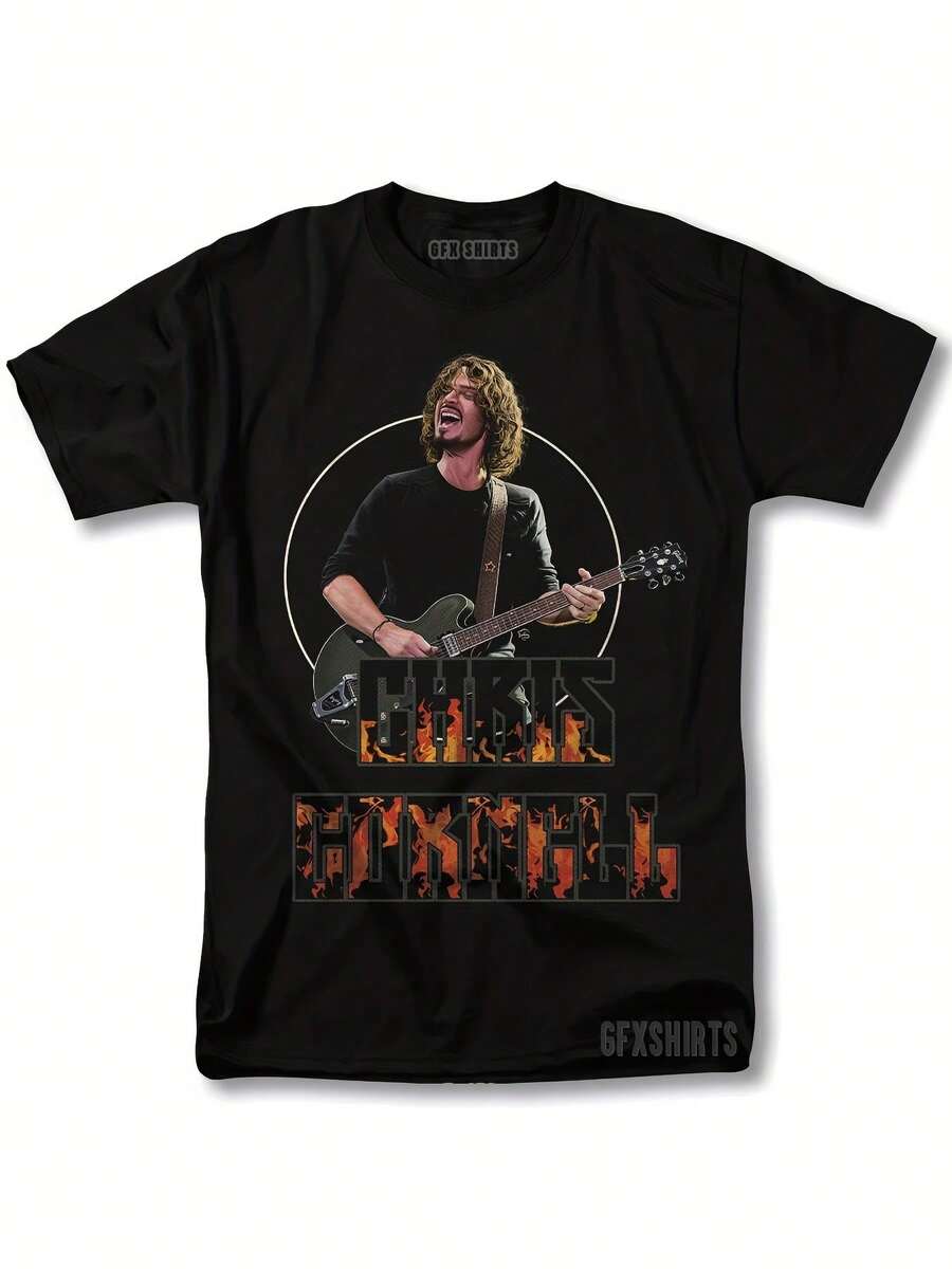 T-shirt Chris Cornell S-oundgarden Rock Tour Concert, design graphique vintage, 7,76 oz, cadeaux pour les fans pour le concert de la tournée musicale de loisirs. Complémentaire au sweat-shirt à capuche, convient à toutes les saisons pour diverses activités de plein air. T-shirt Halloween.