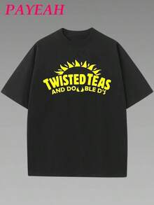Cool Twisted Teas And Double T-Shirt 1 Piece Thick Cotton T-Shirt 220g, Women's T-Shirts, Casual Wear, Everyday Outfits - 黑色 - 查看 8