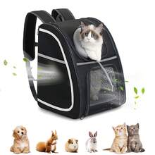 Katzenrucksack Tiertransporttasche Hunderucksack Tragbare und Faltbare Atmungsaktive und Leichte Haustier Reiserucksack  bis 8kg Geeignet für Katzen und Hunde und Andere Kleine Haustiere - Schwarz - Übersicht 2