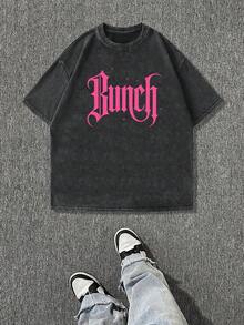 Camiseta casual vintage cómoda y lavada para mujer, camiseta de manga corta con cuello redondo,% algodón lavado y versátil para hombre, adecuada para uso diario y atuendos de, estilo unisex. - Negro - Ver 6