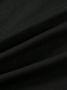 Camiseta Básica Diaria para Mujer, Cuello Redondo, Holgada y Cómoda, Manga Corta - Negro - Ver 3