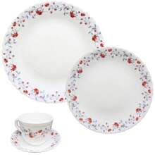 LecasaHome White Glass Dinnerware Set With 16 Pieces By Pentas - 白色 - 查看 6