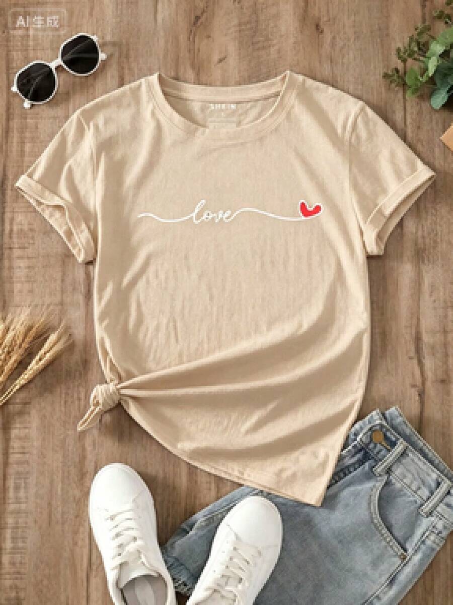 Camisetas estampadas de cuello redondo para verano (los pantalones son solo sugerencias de estilo) son holgadas y no realzan la figura, y el tejido es delgado y no abulta. Confeccionado con telas suaves, transpirables y amigables con la piel, ofrece comodidad en la parte superior del cuerpo y evita la sensación de sudoración, con un diseño de estampado clásico y sencillo, adecuado para el uso diario, ir de compras y para el tiempo libre, con los mismos modelos básicos y versátiles para hombres y mujeres, muy adecuado para ocasiones como el Día del Trabajo y el Día de la Independencia de México, y fácil de usar durante todo el año. - Beis - Ver 1