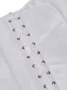 Hauts Corset Minimalistes Grande Taille pour Fête du Nouvel An, Saint-Valentin, Fête de la Saint-Patrick, Sorties, Blanc, Été - Blanc - Voir 5