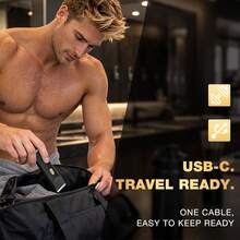 Body Trimmer For Men, Groin & Pubic Hair Trimmer, Dual-Head Electric Body Groomer For Chest, Legs, Underarms & Below-The-Waist Care, USB-C Rechargeable, Rinse-Clean, Gift For Him(Black Gold) - Black - View 6