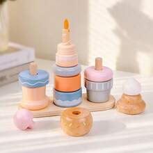 Children's Dessert Stacking Toy, Large Colorful Blocks Shape Matching Building Blocks, Preschool Educational Toys - Multicolor - View 3