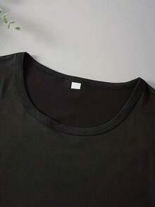 Camiseta de Mujer Moderno con Estampado de Tigre, Camiseta Gráfica Casual de Corte Holgado para Verano, 220g, Ropa Casual - Negro - Ver 4