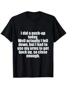 Hoy completé una flexión, ¡broma! Camiseta de entrenamiento divertidísima - Negro - Ver 1