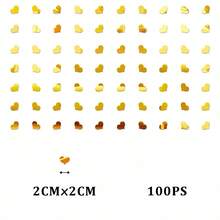 100 pièces Autocollants miroir acrylique en forme de cœur, autocollants décoratifs d'amour pour la maison, autocollants muraux à combinaison libre pour le DIY, autocollants décoratifs miroir auto-adhésifs, convenant pour la décoration de la salle de bain et de la chambre à coucher - Multicolore - Voir 3