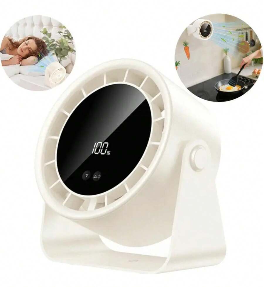 USB Rechargeable Desk Fan, 6 Speeds, 360° Rotation, 0GDS - 1 - View 1