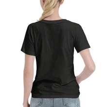 Camiseta Casual Deportiva para Mujer con Estampado de Casco de Fútbol Americano y "Purple & Golden Vibes Only" - Manga Corta, Cuello Redondo, Top Cómodo de Verano para Todas las Temporadas, Ropa Casual |   Top con Temática de Fútbol |   Ajuste cómodo, camisetas de fútbol blancas CLL-4829100% algodón, duraderas - Negro - Ver 5