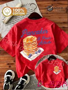Camiseta de manga corta de algodón puro para mujer, estilo vintage y lindo, cuello redondo, estampado de doble cara con el divertido eslogan "Muffins and Anxiety", ideal para vacaciones de verano, primavera/verano, estilo casual y fresco. - Rojo - Ver 12