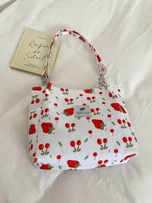 2026 Summer New Large Capacity Chic Cherry Print Stylish Personalized Shoulder Tote Bag For Women - White - View 7
