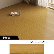 36pcs Fine 3D Wood Grain Texture With Premium Quality, Waterproof & Stain-Resistant Thick Self-Adhesive Floor Stickers, Suitable For Kitchen, Bathroom, Bedroom And Multiple Scenes, 5.91in*15.7in - Wood Grain Floor Stickers - View 12