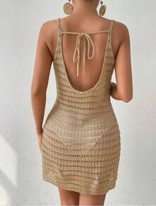 Women Maxi Dresses - Dark Brown - View 3