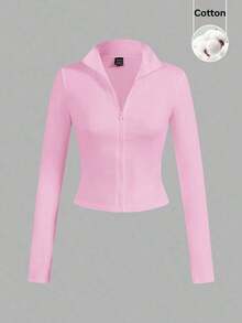 2 piezas Conjunto versátil de ropa deportiva de punto blanca y negra para yoga y fitness, camiseta de manga larga con cremallera y bordado gráfico de letras, elegante para otoño/invierno - Multicolor 14 - Ver 4