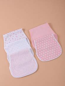 5pcs Baby Burp Cloths, Soft Absorbent Breathable Comfortable, Essential For New Parents - Pink 3 - View 2