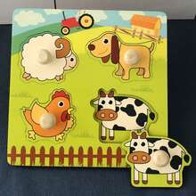 1pc Cartoon Wooden Puzzle Toy, Shape Matching Board, 3D Puzzle Cognitive Game, Fruit, Animal, Vehicle Patterns, Vibrant Colors, Montessori Educational Toy, Suitable For Preschoolers, Students, Teachers - Apricot - View 14