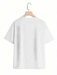 Women's 200g 100% Cotton T-Shirt, Christmas Style, With F-BOMB Brand Print, Depicting A Beautiful Mother With Beautiful Eyes And Thick Thighs. - 白色 - 查看 2