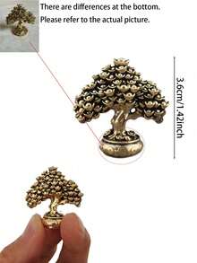 Mini Vintage Golden Money Tree, Solid Auspicious Golden Ingot Tree, Mini Golden Money Tree Decor, For Micro Landscape Photography Props, DIY Mini Home Decor, Excellent Gift For Hobbyists, Handmade Small Sculpture, Creative Collectible, Best Gift - A - View 6