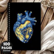 1pc Spiral Bound Ruled Notebook, Suitable For Nursing, Chemistry, Mathematics, Lab Work, Medical Sketching And General Writing, Great For School And Office Use, Can Also Be Used As A Planner, Coil Bound Ruled Notebook For Note-Taking And Memo - V - View 5