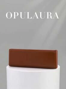OpulAura 1件装酒红色简约优雅方形晚宴手拿包，纤薄长方形女士手提包，适合情人节、派对、约会，可用作单肩包、斜挎包、零钱包、婚礼配饰 - 酒紅色 - 查看 6