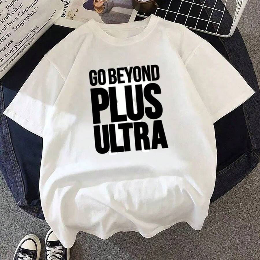 Camiseta unisex Go-Beyond-Plus-Ultra con estampado retro de anime y dibujos animados, ideal para el verano, estilo casual y holgado. - Blanco - Ver 1